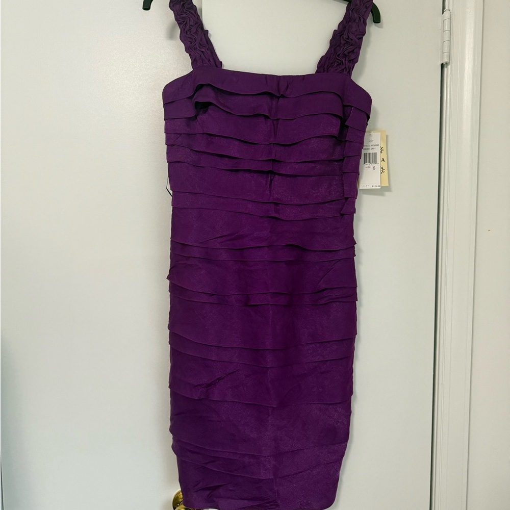 Sangria Purple Ruffled Tiered Dress